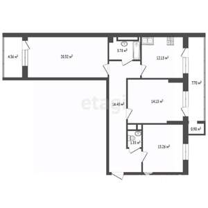 3-к квартира, вторичка, 97м2, 5/16 этаж