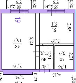 1-к квартира, вторичка, 39м2, 2/3 этаж