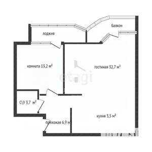 2-к квартира, вторичка, 57м2, 4/5 этаж