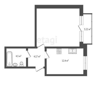 1-к квартира, вторичка, 39м2, 6/6 этаж