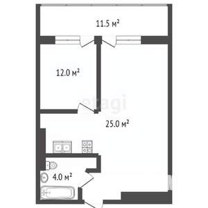 1-к квартира, вторичка, 41м2, 10/16 этаж