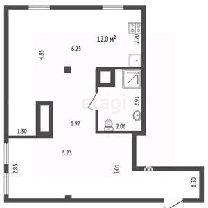 2-к квартира, вторичка, 55м2, 10/10 этаж