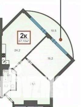 2-к квартира, вторичка, 67м2, 8/8 этаж