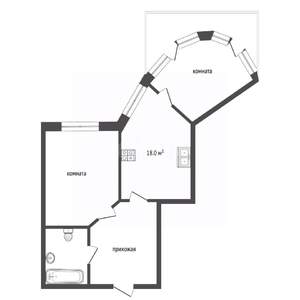 2-к квартира, вторичка, 54м2, 2/8 этаж