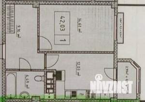 1-к квартира, вторичка, 42м2, 7/8 этаж