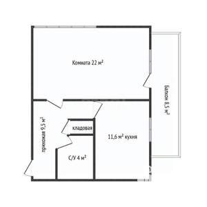 1-к квартира, вторичка, 48м2, 3/5 этаж