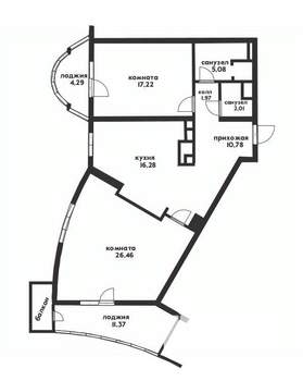 2-к квартира, вторичка, 95м2, 6/11 этаж