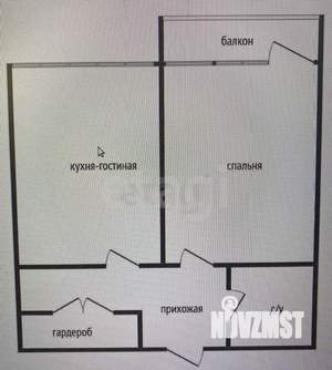 1-к квартира, вторичка, 49м2, 3/6 этаж