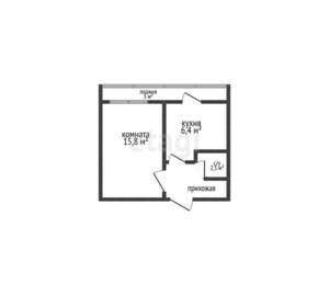 1-к квартира, вторичка, 27м2, 1/5 этаж