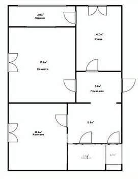 2-к квартира, вторичка, 58м2, 9/9 этаж