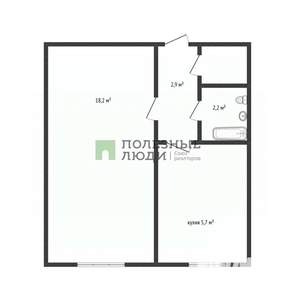 1-к квартира, вторичка, 30м2, 5/5 этаж