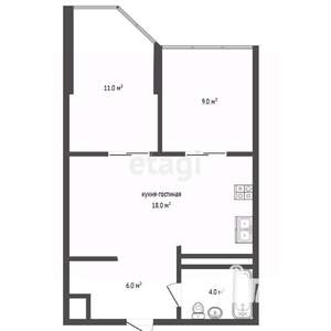 2-к квартира, вторичка, 49м2, 6/8 этаж