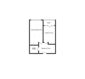 1-к квартира, вторичка, 54м2, 1/6 этаж