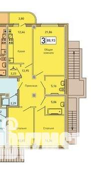 3-к квартира, вторичка, 92м2, 1/9 этаж